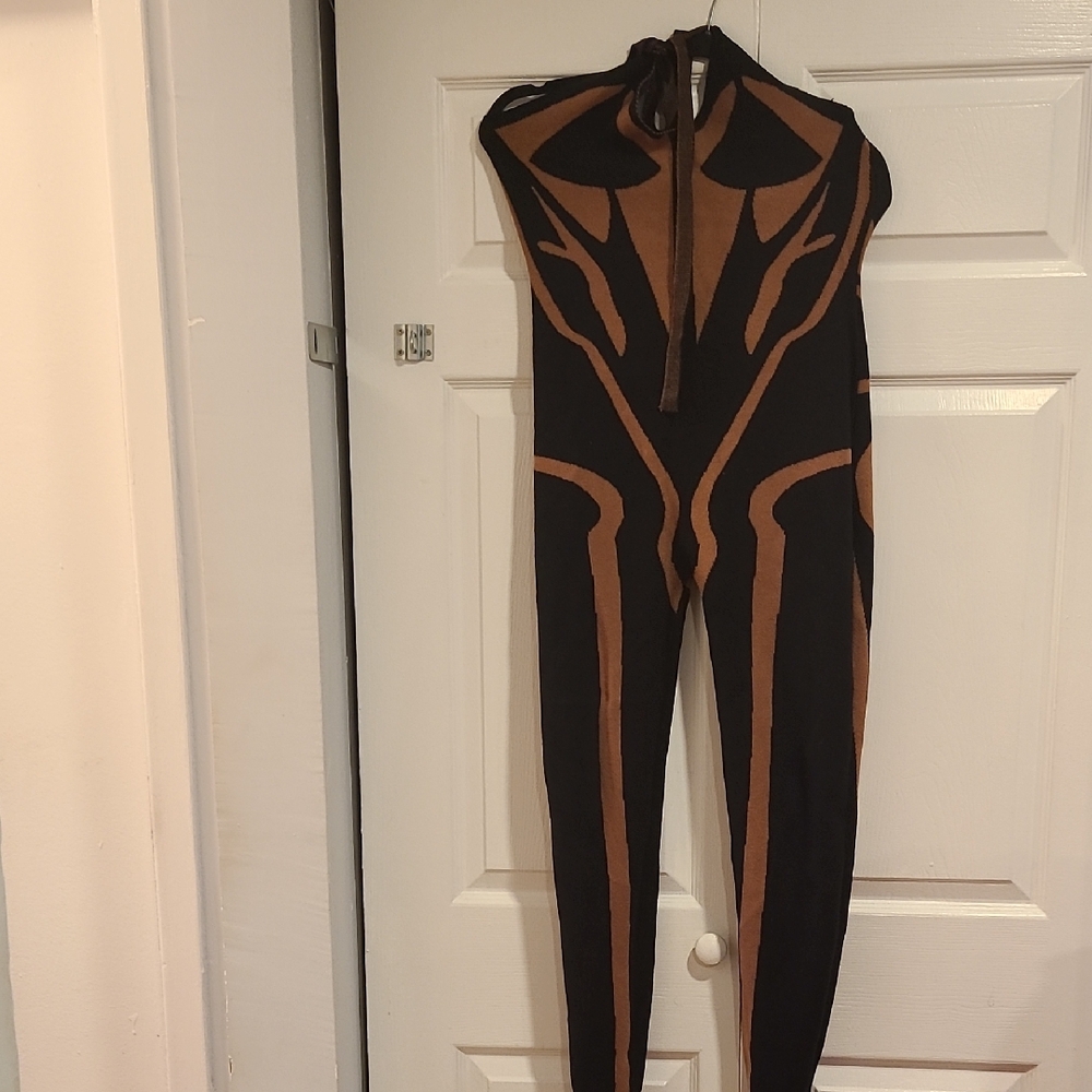 Fashion Nova Black and Brown Jumpsuit